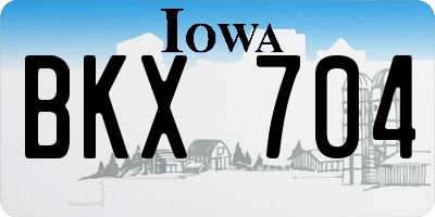 IA license plate BKX704