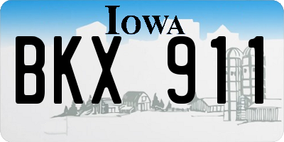 IA license plate BKX911