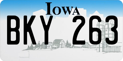 IA license plate BKY263