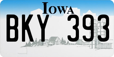 IA license plate BKY393