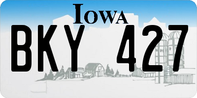 IA license plate BKY427