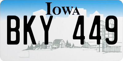 IA license plate BKY449