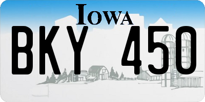 IA license plate BKY450