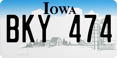 IA license plate BKY474