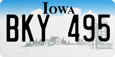IA license plate BKY495