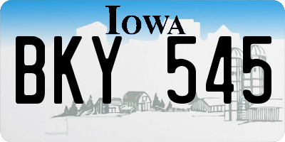 IA license plate BKY545