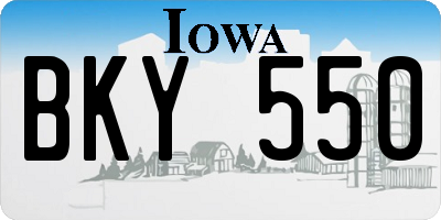 IA license plate BKY550
