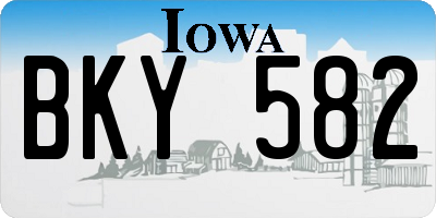 IA license plate BKY582