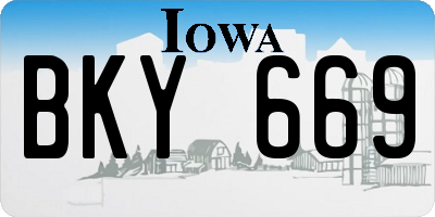 IA license plate BKY669