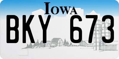 IA license plate BKY673