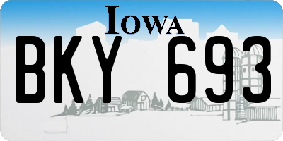 IA license plate BKY693