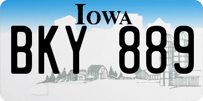 IA license plate BKY889