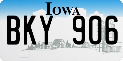 IA license plate BKY906