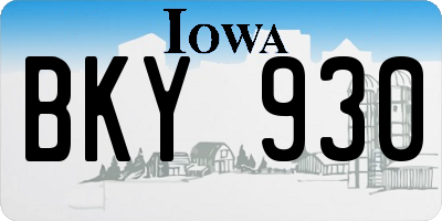 IA license plate BKY930