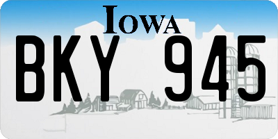 IA license plate BKY945
