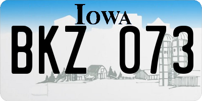 IA license plate BKZ073