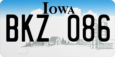 IA license plate BKZ086