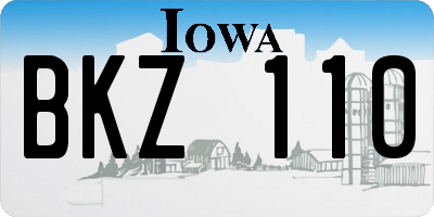 IA license plate BKZ110