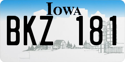 IA license plate BKZ181