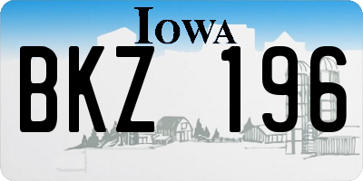 IA license plate BKZ196