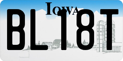 IA license plate BL18T