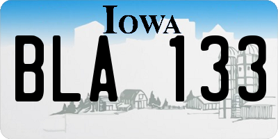 IA license plate BLA133
