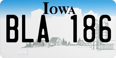 IA license plate BLA186