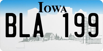 IA license plate BLA199