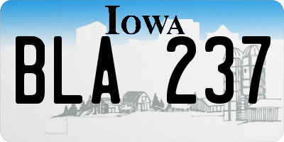 IA license plate BLA237