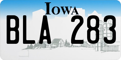 IA license plate BLA283