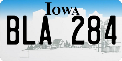 IA license plate BLA284
