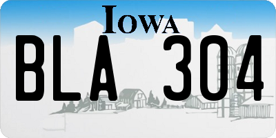 IA license plate BLA304