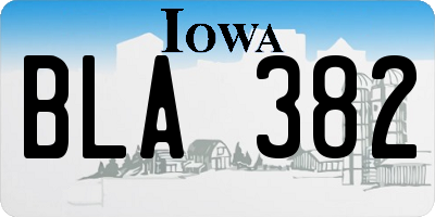 IA license plate BLA382