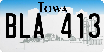 IA license plate BLA413