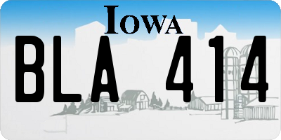 IA license plate BLA414