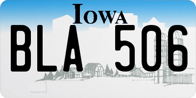 IA license plate BLA506