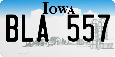 IA license plate BLA557