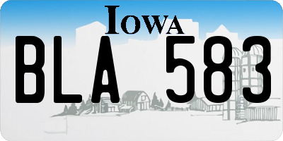 IA license plate BLA583