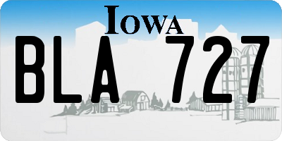 IA license plate BLA727