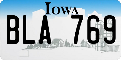 IA license plate BLA769