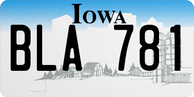 IA license plate BLA781