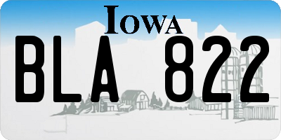IA license plate BLA822