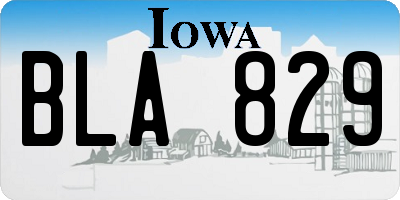 IA license plate BLA829
