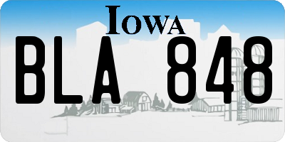 IA license plate BLA848