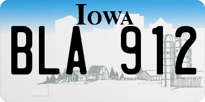 IA license plate BLA912