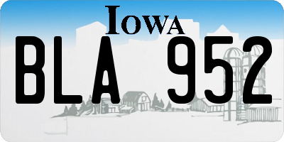 IA license plate BLA952