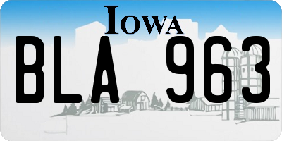 IA license plate BLA963