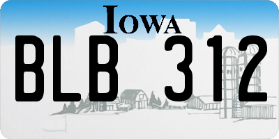 IA license plate BLB312