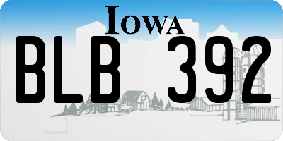 IA license plate BLB392