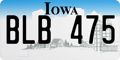 IA license plate BLB475